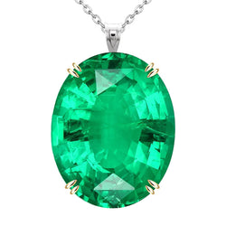 Edler Smaragd Stein-Halskette 10,50 Karat F/VS1 – Bicolor 14K