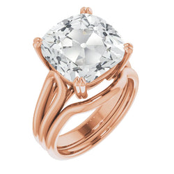 Eleganter Antragsring mit Antik-Kissen-Schliff Edler Diamant – 5