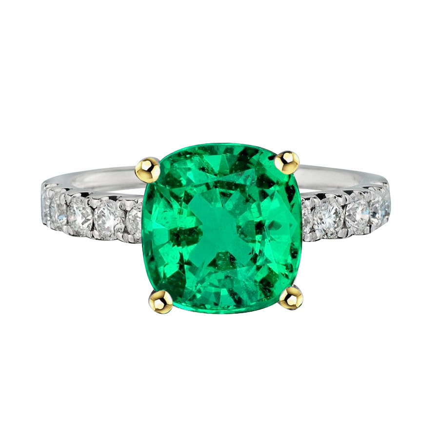 Echter Kolumbianischer Smaragd Edelstein-Ring – Hauptansicht