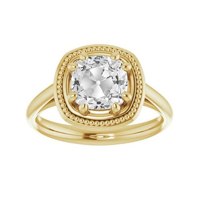 Brautring 14K Gelbgold mit Brillant – Frontansicht