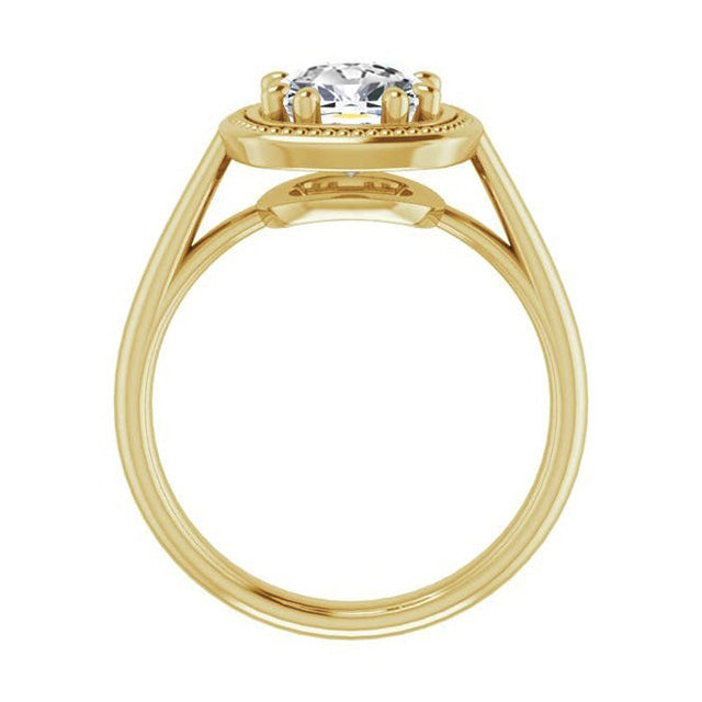 Natürlicher Brillant Brautring 5 Karat 14K Gelbgold – Seitenansicht