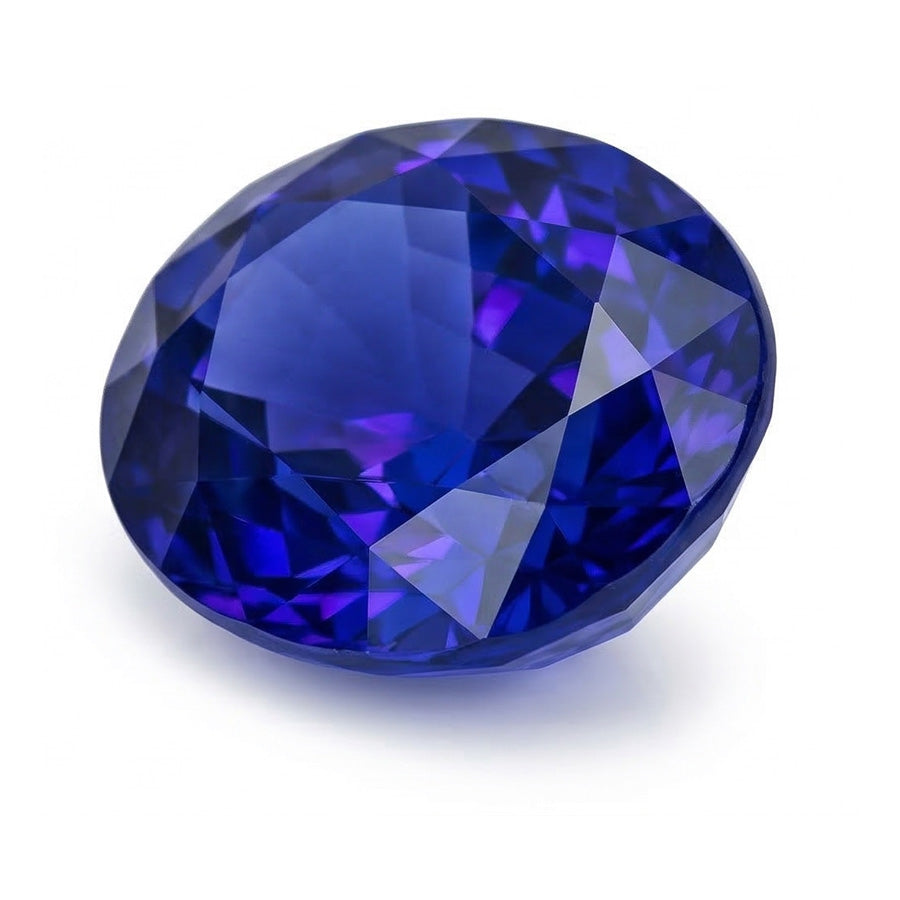 Oval-Schliff Royalblauer Saphir Ring in Gold – Schrägansicht