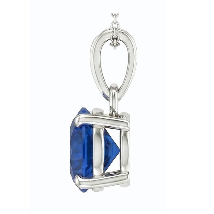 Brillantschliff Royalblauer Saphir Ring in 14 Karat Weißgold – Profilansicht