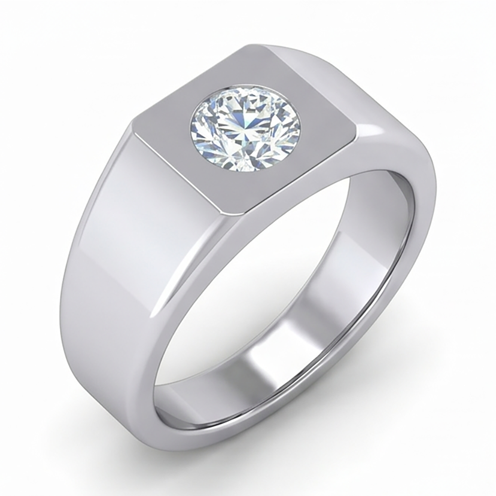 IGI-Zertifiziert Herrenring – Brillant 1 Karat 10K White Gold