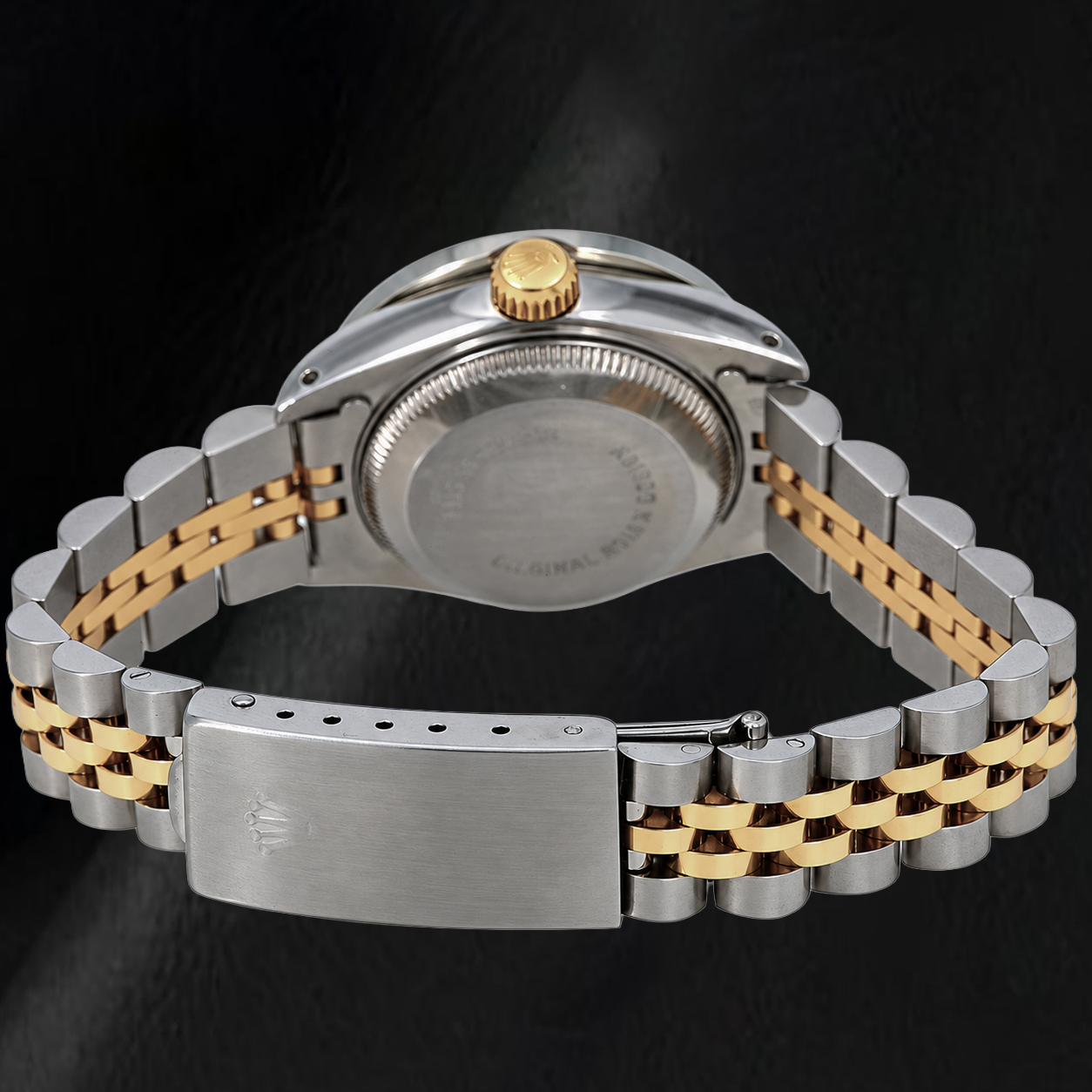 Rolex 69173 Datejust 26 mm Bicolor-Uhr mit champagnerfarbenem Diamantzifferblatt mit Diamantkranz