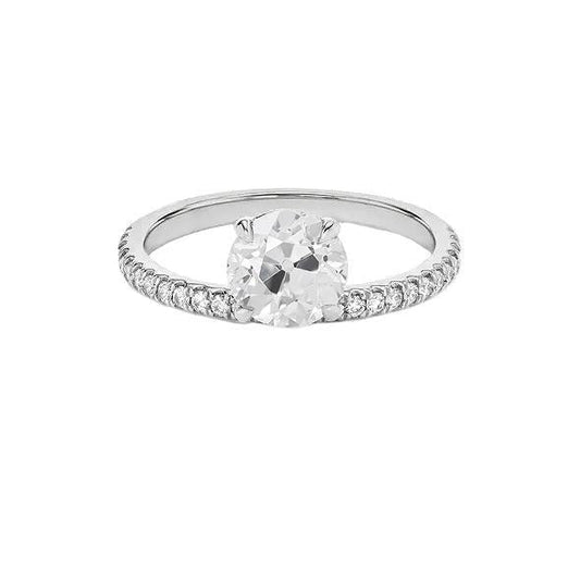 Jahrestag Altschliff Echt Diamantring 2.50 Karat Damen Goldschmuck