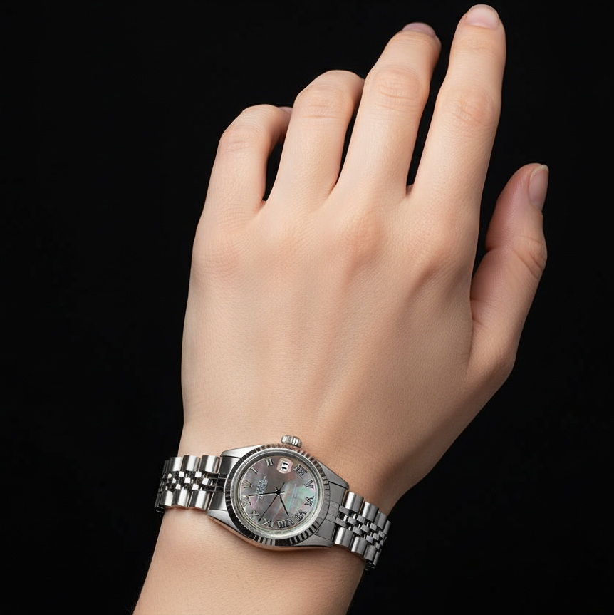 Jubiläums-Rolex-Rolex-Uhr aus Zifferblatt Edelstahl mit grauem römischen P2