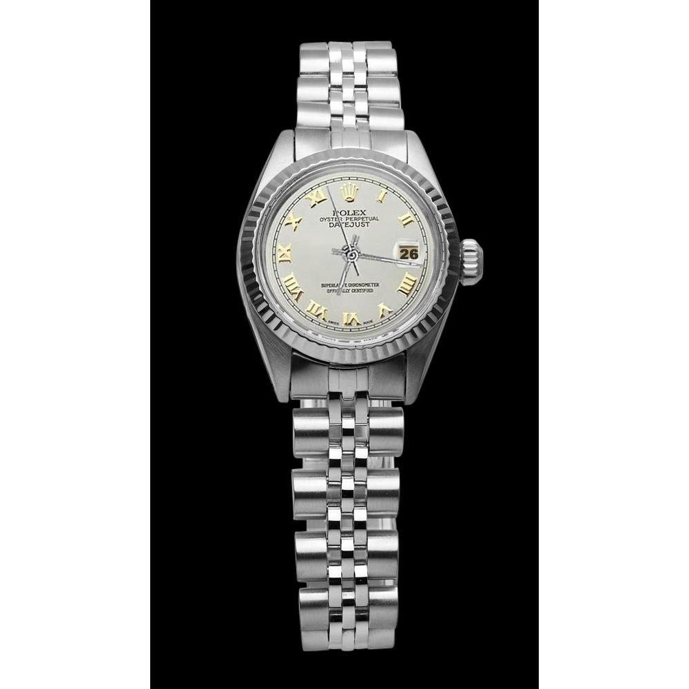 Jubiläumsarmband Edelstahl Damen Rolex Datejust Uhr Römisches Zifferblatt Rolex
