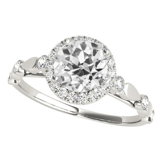Jubiläum Halo Ring Rund alter Bergmann Echt Diamanten Schmuck 4.25 Karat