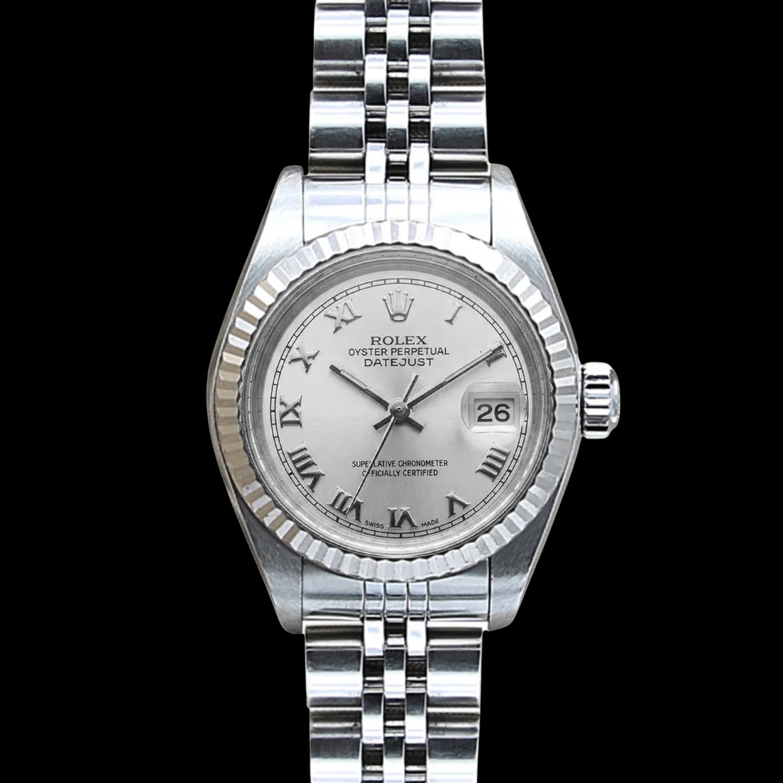 Jubiläumsarmband Edelstahl Damen Rolex Datejust Uhr Römisches Zifferblatt Rolex