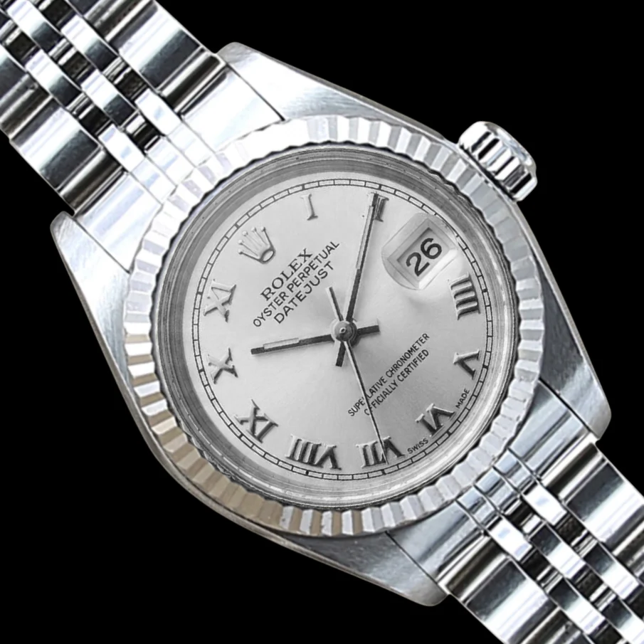 Jubiläumsarmband Edelstahl Damen Rolex Datejust Uhr Römisches Zifferblatt Rolex