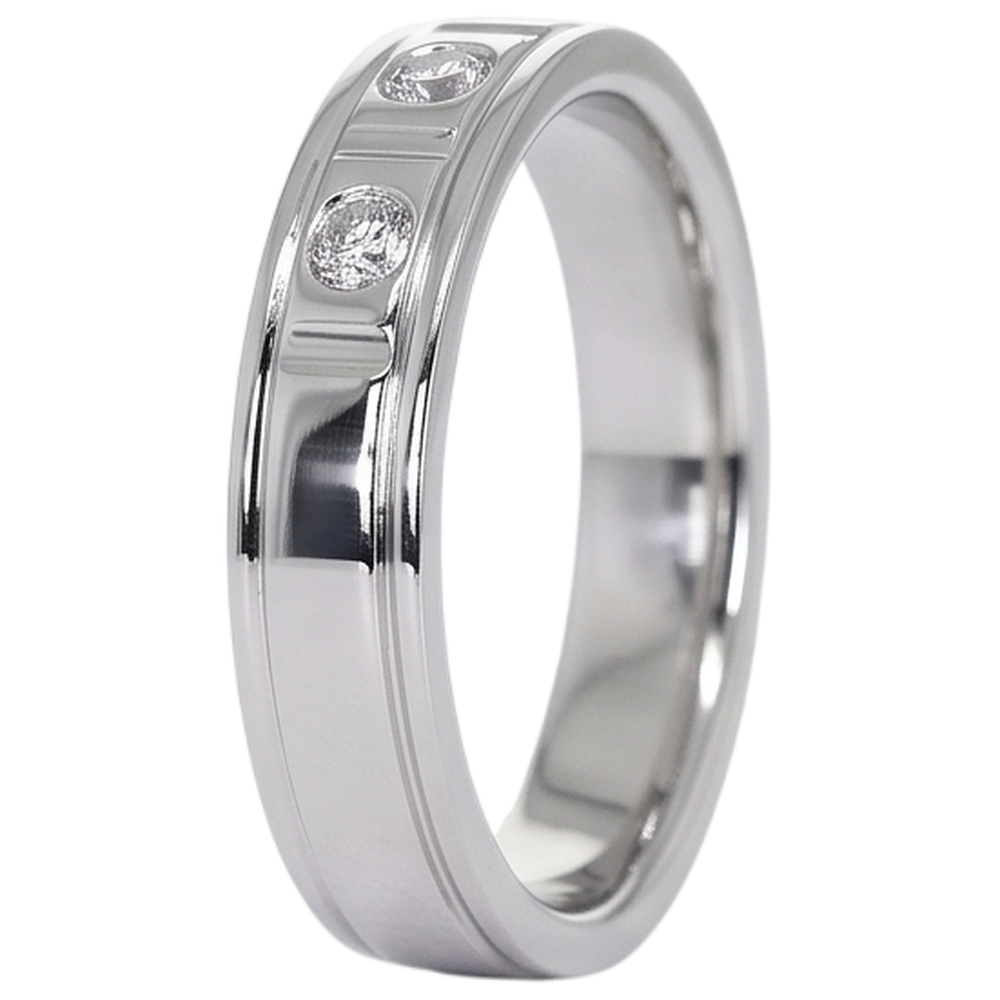 Jubiläumsband 0,75 Karat Runder Natürliche Aus der Erde Abgebauter Natürlicher Diamant Weißgold 14K