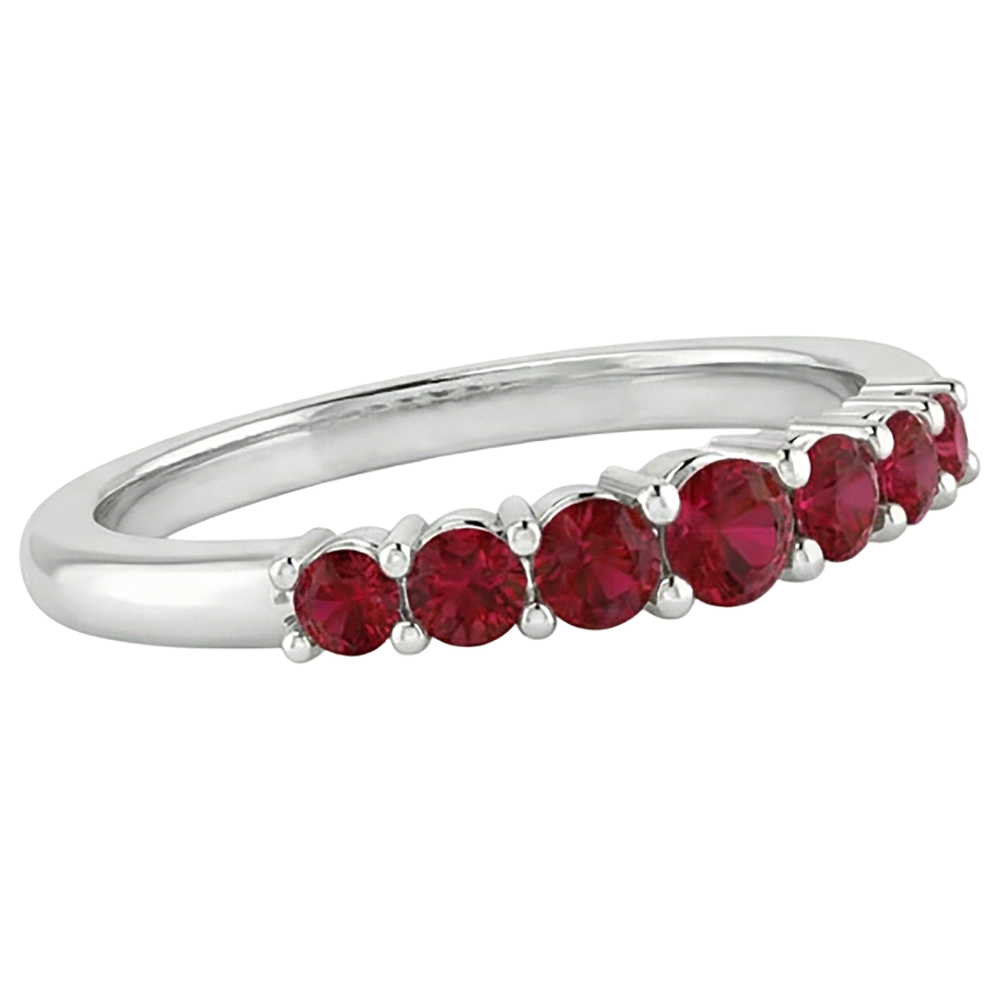 Jubiläumsband Burmesische Rubine 1 Karat 14K Weißgold Schmuck