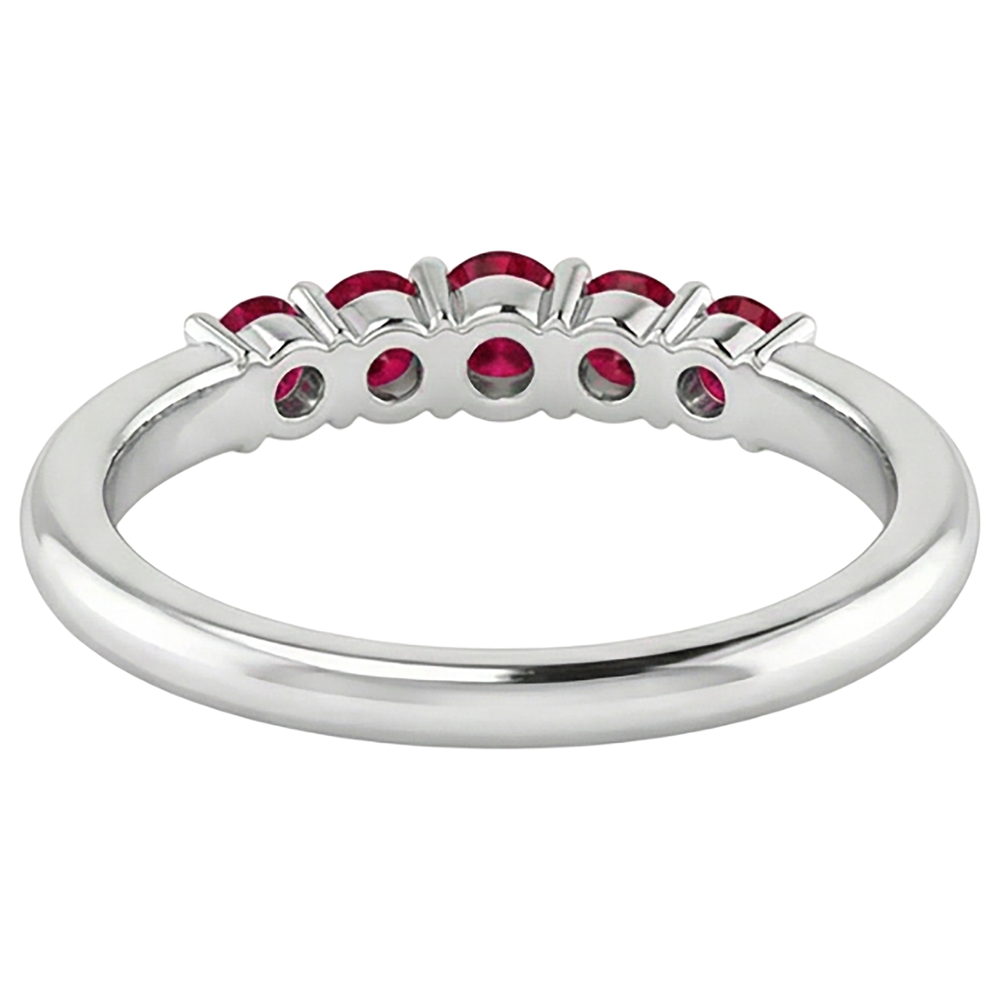 Jubiläumsband Burmesische Rubine 1 Karat 14K Weißgold Schmuck