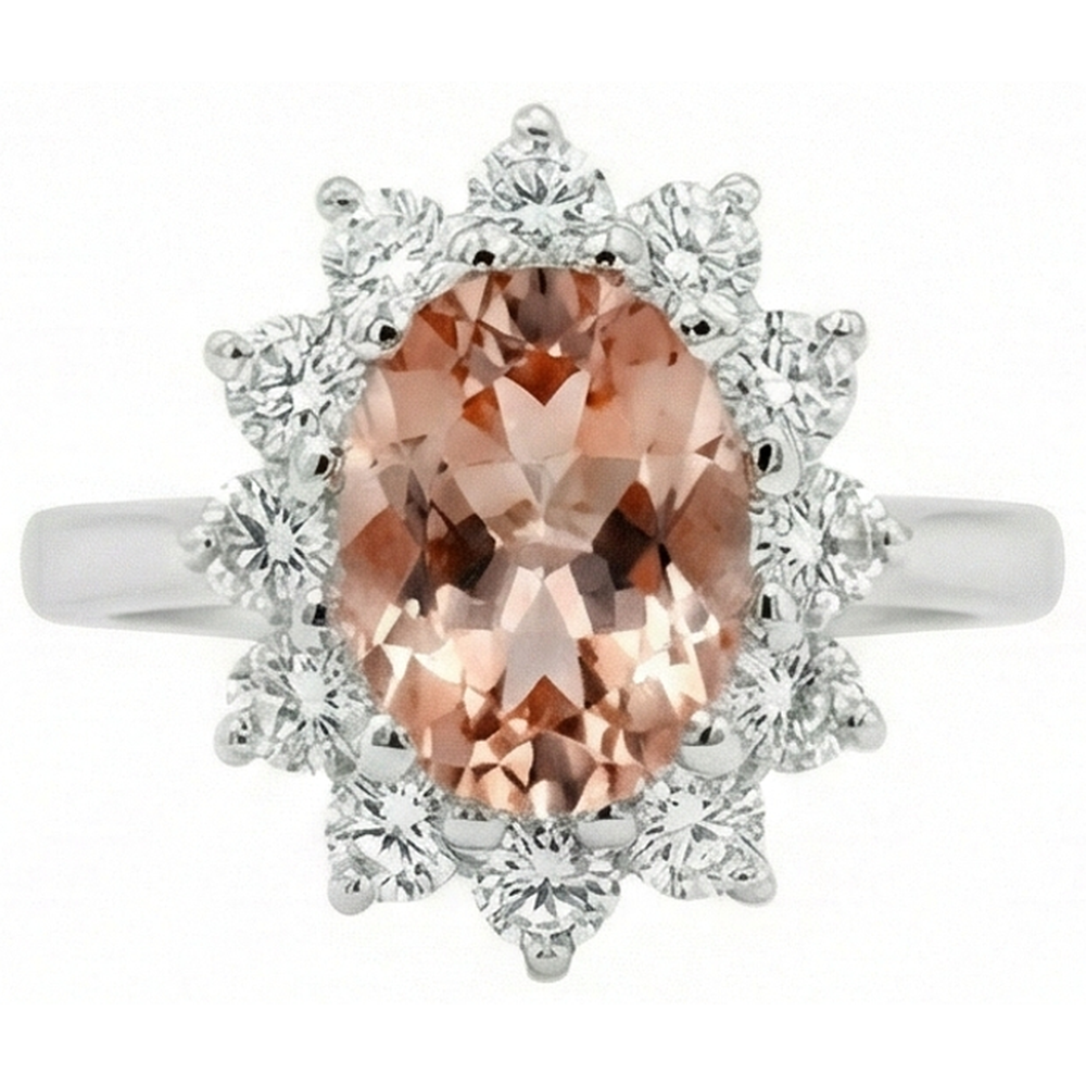 echter oval morganit 9.50Karat ring Seitenansicht