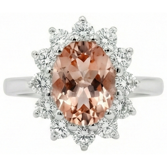echter oval morganit 9.50Karat ring Seitenansicht