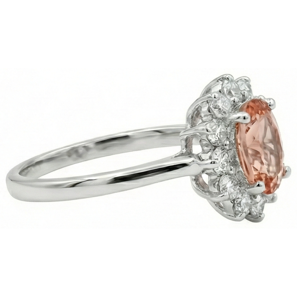 echter oval morganit 9.50Karat ring Profilansicht