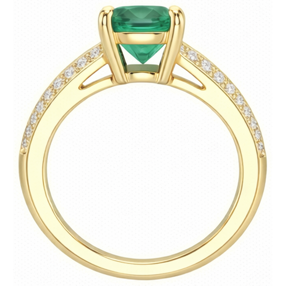 echter round smaragd 2.25Karat ring Profilansicht