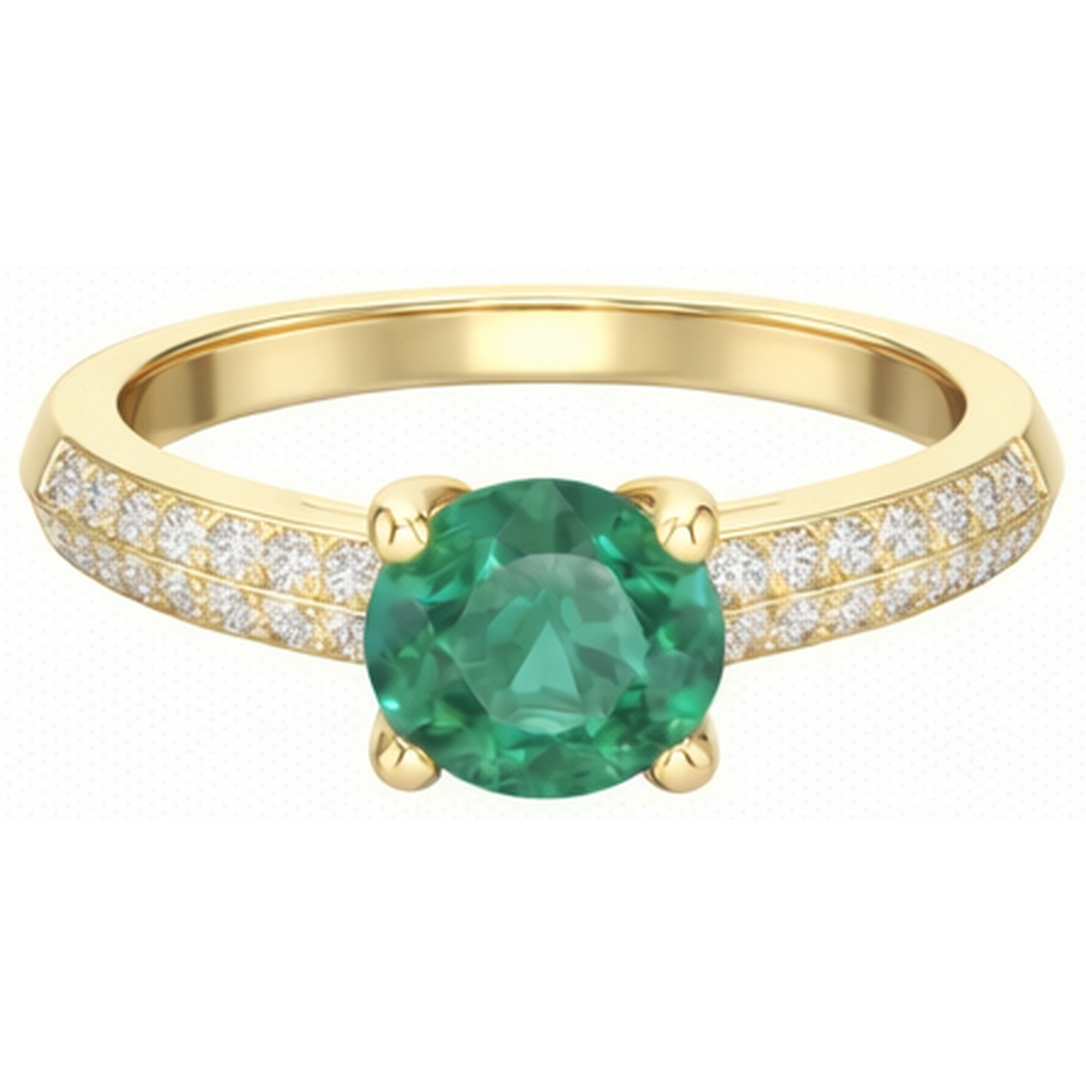 echter round smaragd 2.25Karat ring Detailansicht