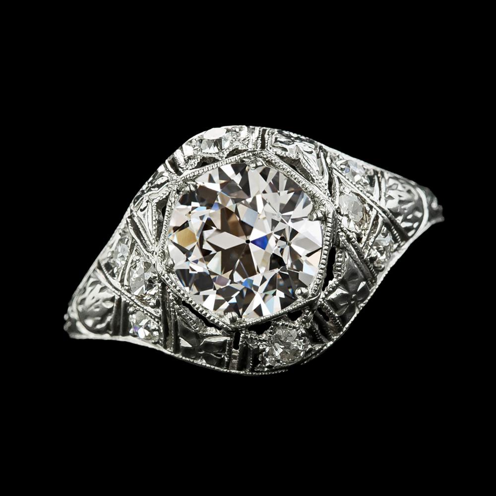 Jubiläumsring  Alter Schnitt Runder Echt Diamant Antik-Stil 3,25 Karat