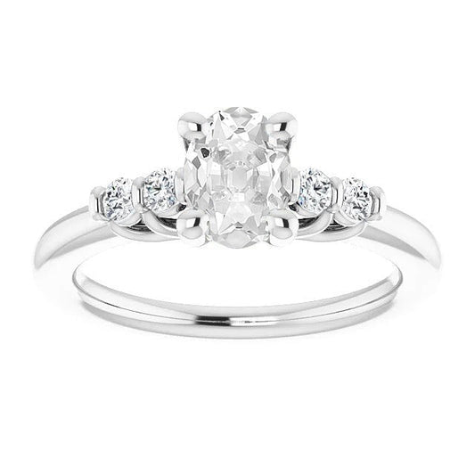 Jubiläumsring Oval Alter Minenschliff Echt Diamant Krappen Satz Schmuck 4 Karat