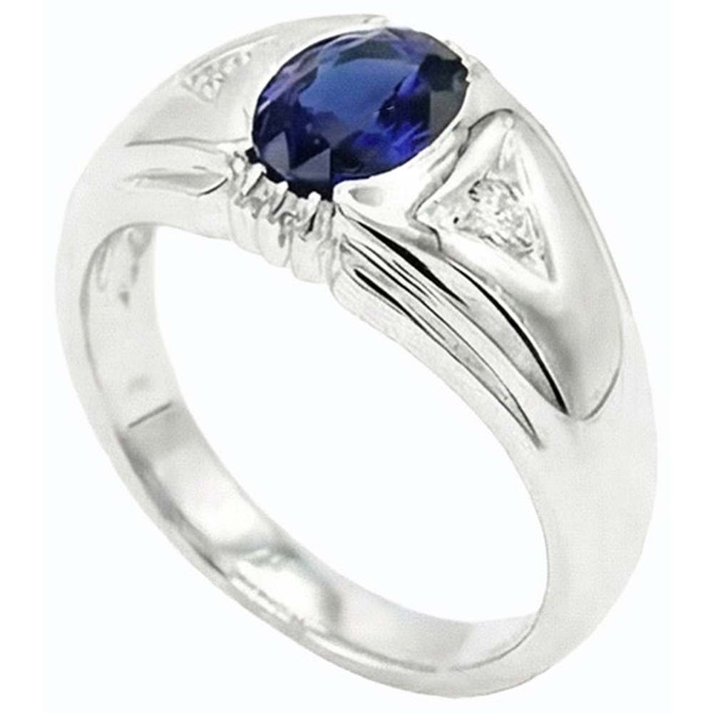 Jubiläumsring Oval Ceylon Saphir Vintage Style 1.25 Karat