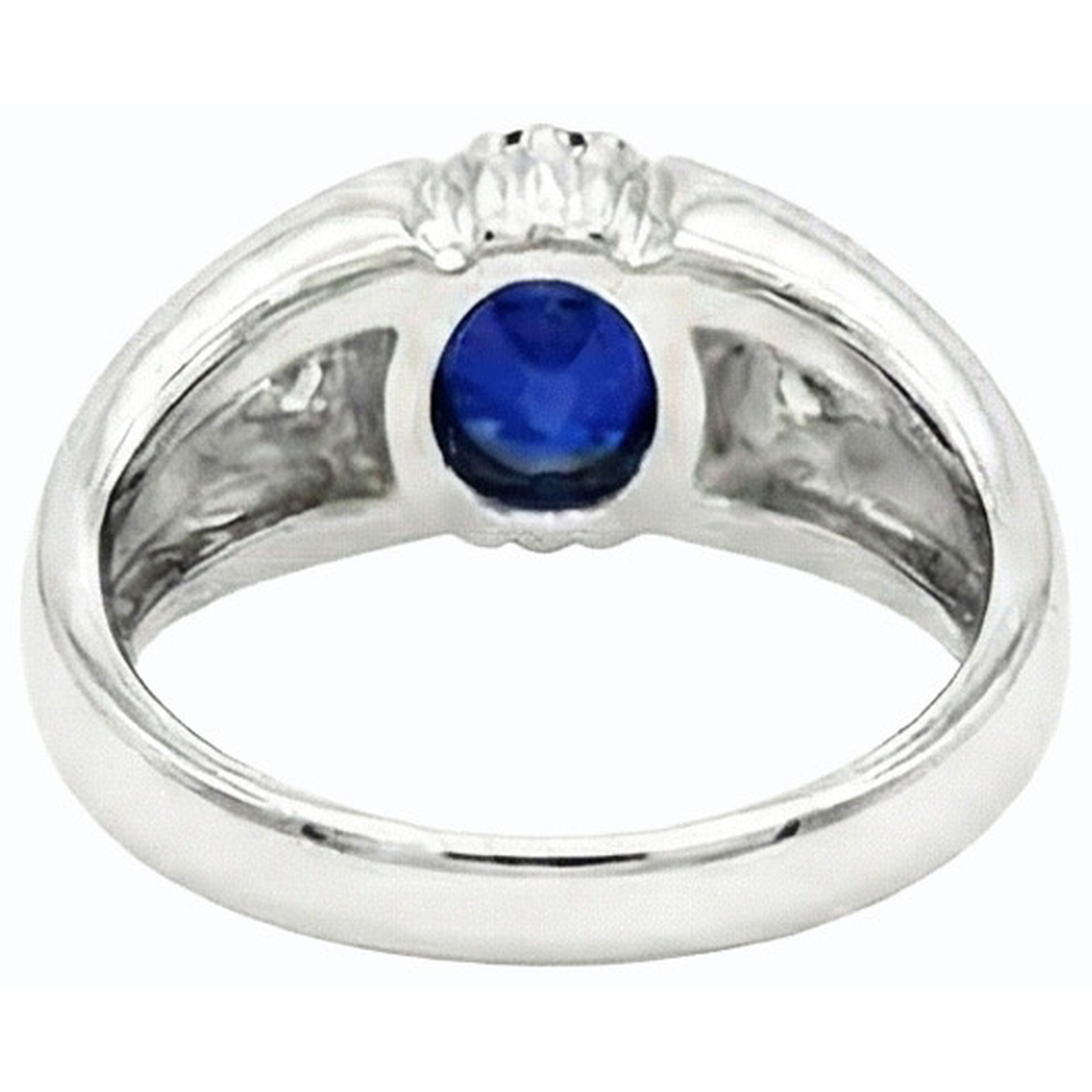 Jubiläumsring Oval Ceylon Saphir Vintage Style 1.25 Karat