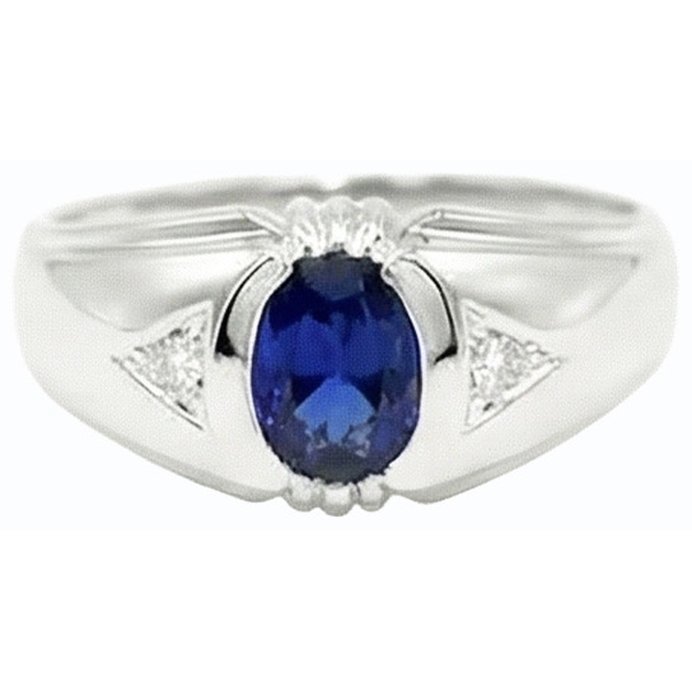 Jubiläumsring Oval Ceylon Saphir Vintage Style 1.25 Karat