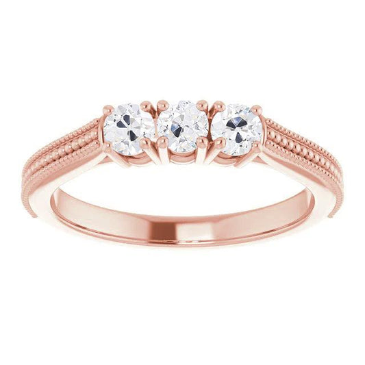 Jubiläumsring alter Bergmann Echt Diamant Beaded Style 2.25 Karat Milgrain