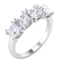 Jubiläumsring aus echtem Aus der Erde Abgebauter Natürlicher Diamant im Princess-Schliff, 3 Karat