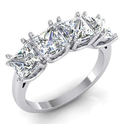 Jubiläumsring aus echtem Diamant im Princess-Schliff, 3 Karat