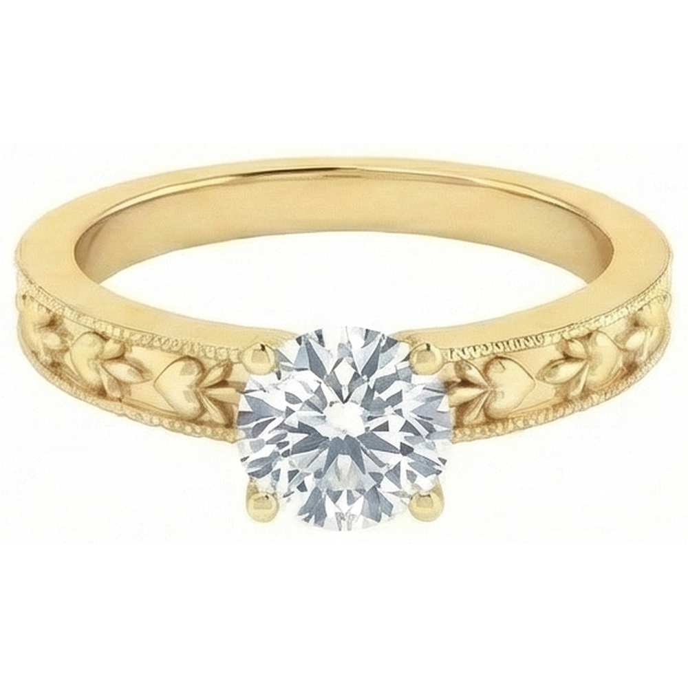 Jubiläumsring mit funkelnden Echt Aus der Erde Abgebauter Natürlicher Diamanten aus Gelbgold mit 1.75 Karat im Rundschliff