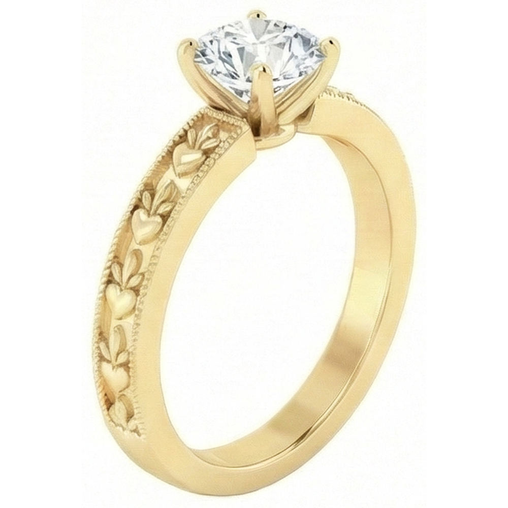 Jubiläumsring mit funkelnden Echt Aus der Erde Abgebauter Natürlicher Diamanten aus Gelbgold mit 1.75 Karat im Rundschliff