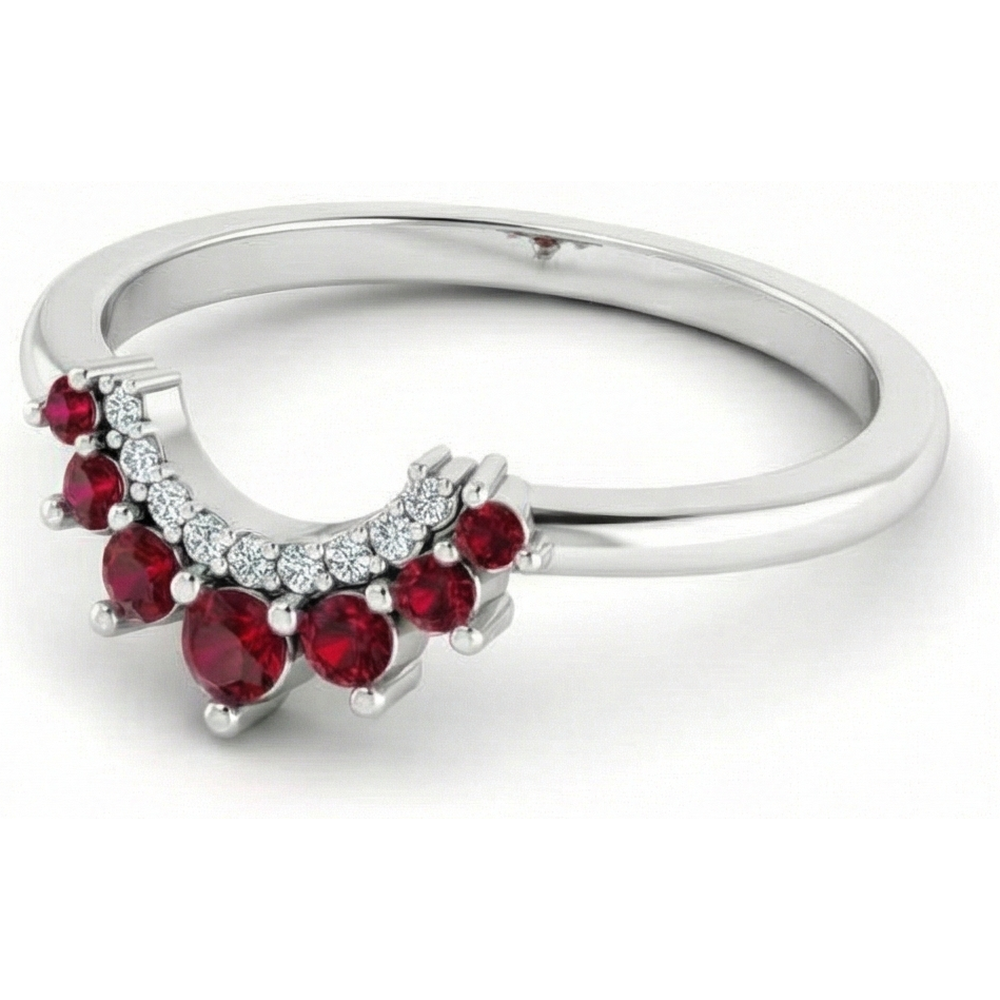 echter round rubin 3.30Karat ring Seitenansicht