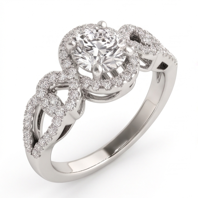Jubiläumsrunder Echt Aus der Erde Abgebauter Natürlicher Diamant-Verlobungsring Antik-Stil 2 ct. WG 14K