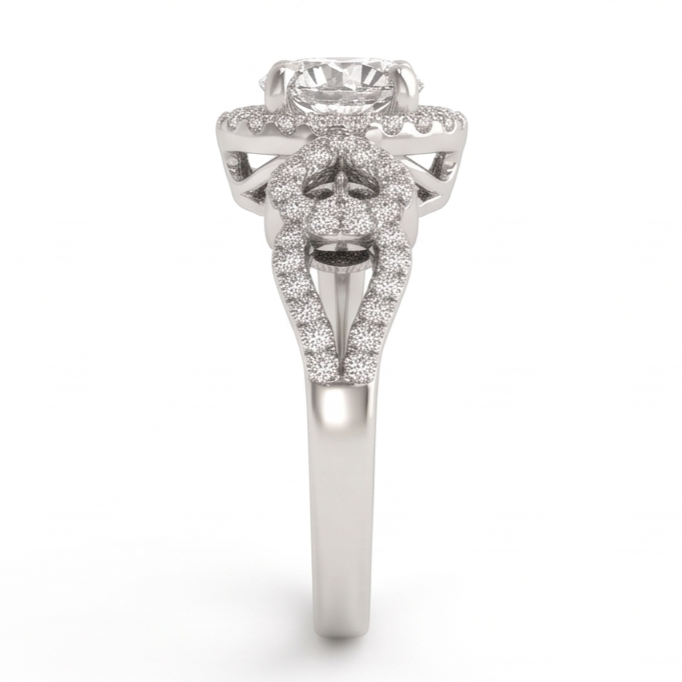 Jubiläumsrunder Echt Aus der Erde Abgebauter Natürlicher Diamant-Verlobungsring Antik-Stil 2 ct. WG 14K