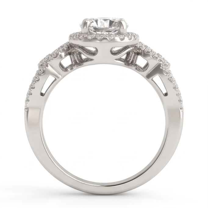 Jubiläumsrunder Echt Aus der Erde Abgebauter Natürlicher Diamant-Verlobungsring Antik-Stil 2 ct. WG 14K