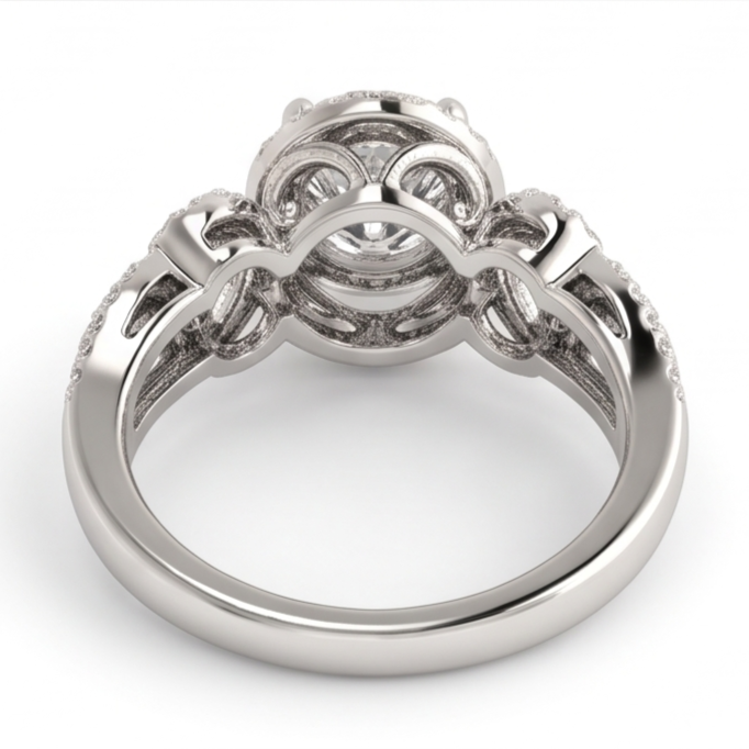 Jubiläumsrunder Echt Aus der Erde Abgebauter Natürlicher Diamant-Verlobungsring Antik-Stil 2 ct. WG 14K