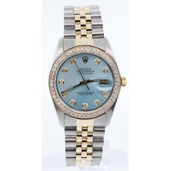 Jubilee-Armband Date Just Blau Diamant Dial Lünette Rolex-Uhr SCHNELLES EINSTELLEN