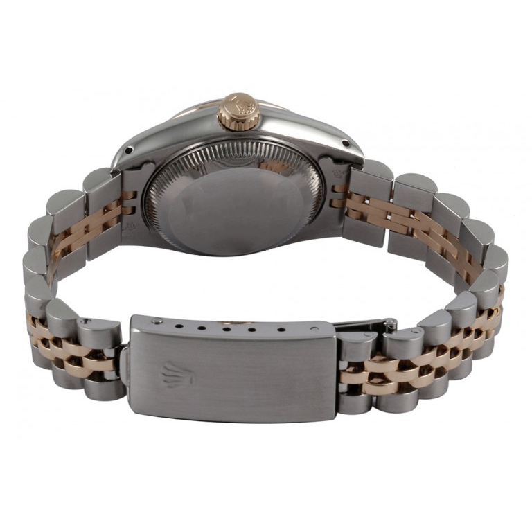 Jubilee-Armband aus Roségold, weiße Stick Betrachten, Rolex Date Just