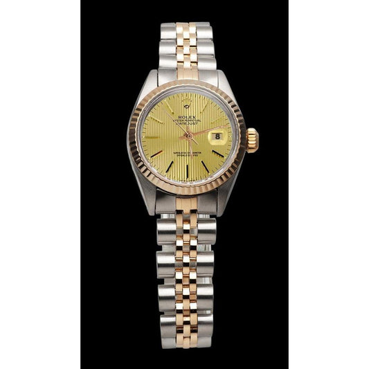 Jubilee Rolex Datejust Zifferblatt Damenuhr aus Edelstahl und Gelbgold
