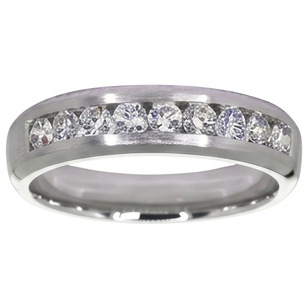 Kanalset Ehering runder Aus der Erde Abgebauter Natürlicher Diamant 1,35 Karat Schmuck