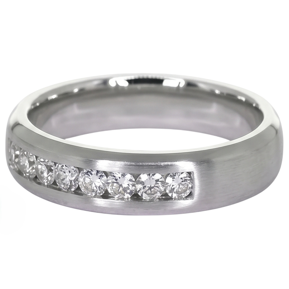 Kanalset Ehering runder Aus der Erde Abgebauter Natürlicher Diamant 1,35 Karat Schmuck