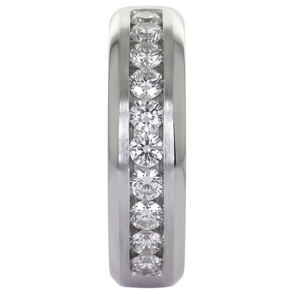 Kanalset Ehering runder Aus der Erde Abgebauter Natürlicher Diamant 1,35 Karat Schmuck