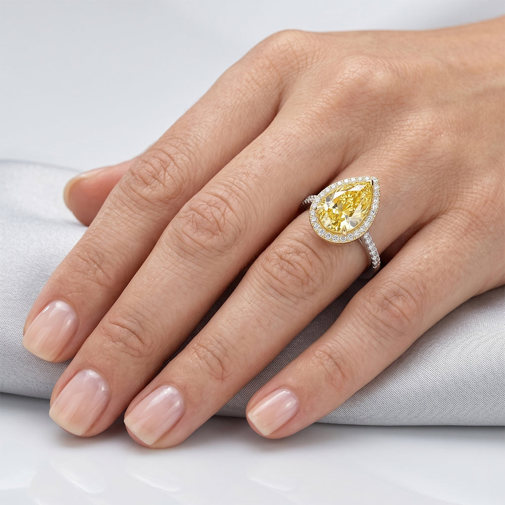 Kanariengelber Diamant VVS Edelschmuck 2,50 Karat in 14 Karat