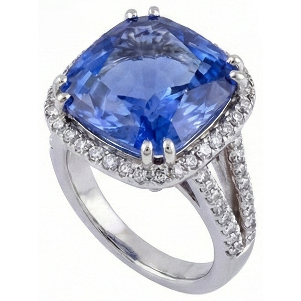 Kissen AAA Tansanit Aus der Erde Abgebauter Natürlicher Diamanten 6 Karat Fancy Ring Edelsteinschmuck