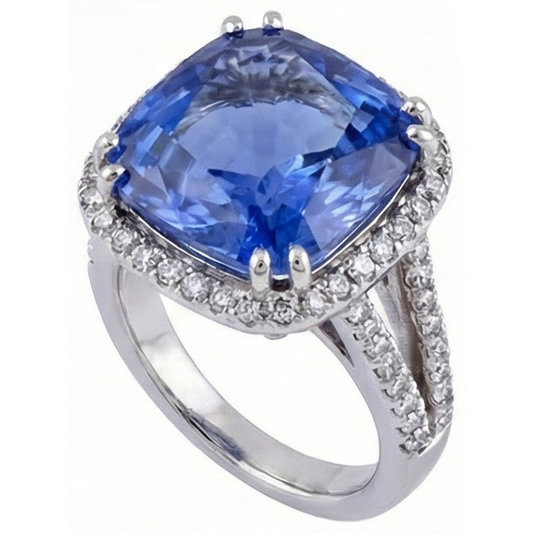 Kissen AAA Tansanit Aus der Erde Abgebauter Natürlicher Diamanten 6 Karat Fancy Ring Edelsteinschmuck