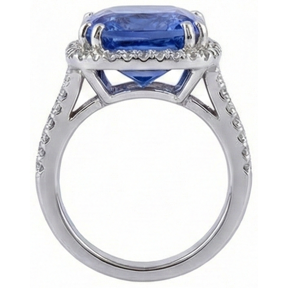 Kissen AAA Tansanit Aus der Erde Abgebauter Natürlicher Diamanten 6 Karat Fancy Ring Edelsteinschmuck