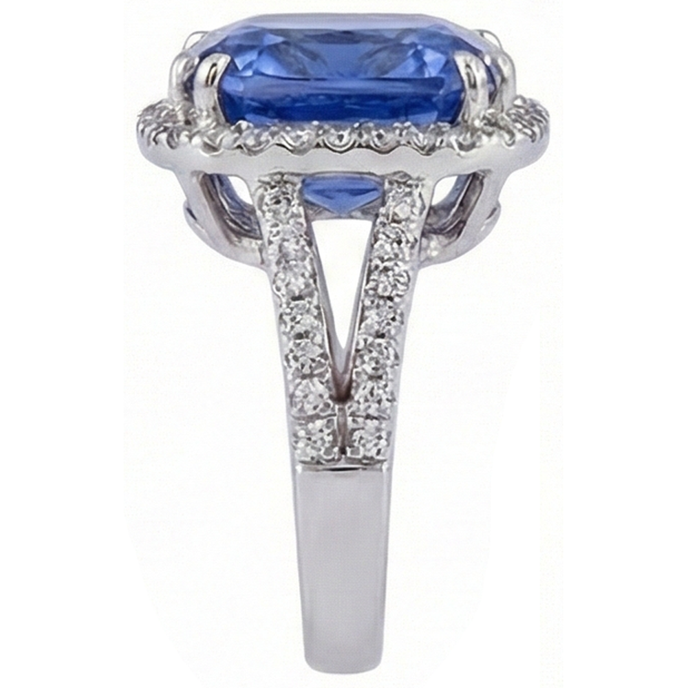 Kissen AAA Tansanit Aus der Erde Abgebauter Natürlicher Diamanten 6 Karat Fancy Ring Edelsteinschmuck