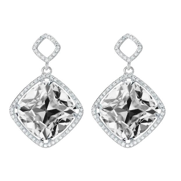 Kissen Alter Minenschnitt Echt Diamant Goldtropfen Ohrringe 11,50 Karat